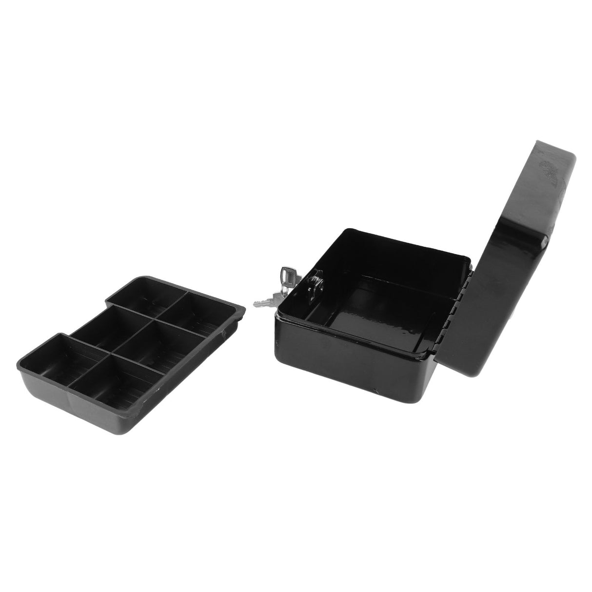 Metal Cash Box with Lock Safety Portable Small Metal Storage Box with 2 Keys for Money Document Home Car