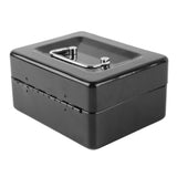 Metal Cash Box with Lock Safety Portable Small Metal Storage Box with 2 Keys for Money Document Home Car