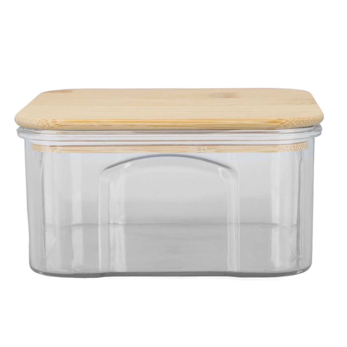 Airtight Food Storage Container Clear Food Storage Jar with Bamboo Lid for Noodles Flour Cereal Rice Tea Coffee Beans 450ml 10.7x5.7cm / 4.2x2.2in