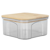 Airtight Food Storage Container Clear Food Storage Jar with Bamboo Lid for Noodles Flour Cereal Rice Tea Coffee Beans 450ml 10.7x5.7cm / 4.2x2.2in - 45-Degree Angle
