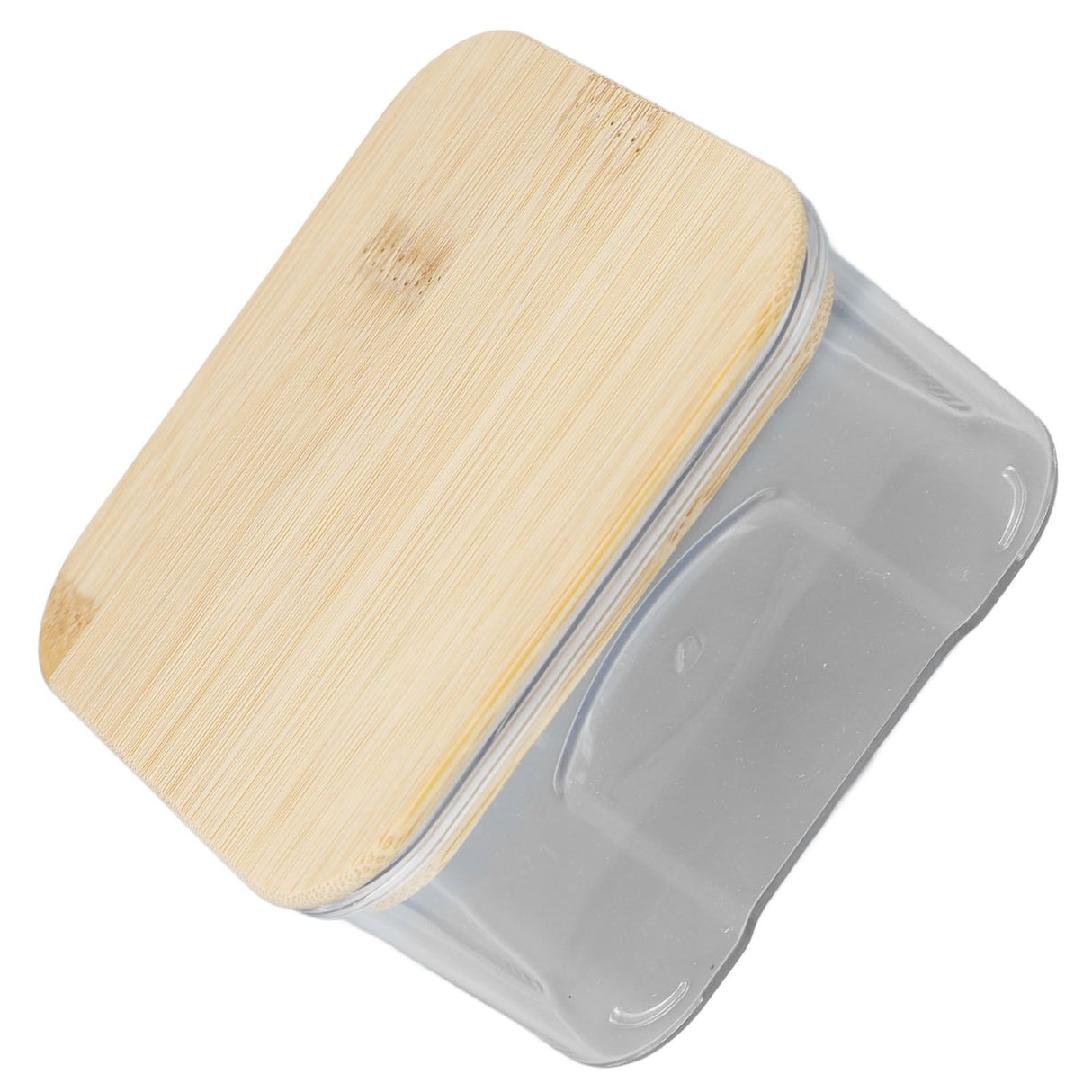 Airtight Food Storage Container Clear Food Storage Jar with Bamboo Lid for Noodles Flour Cereal Rice Tea Coffee Beans 450ml 10.7x5.7cm / 4.2x2.2in