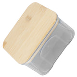 Airtight Food Storage Container Clear Food Storage Jar with Bamboo Lid for Noodles Flour Cereal Rice Tea Coffee Beans 450ml 10.7x5.7cm / 4.2x2.2in