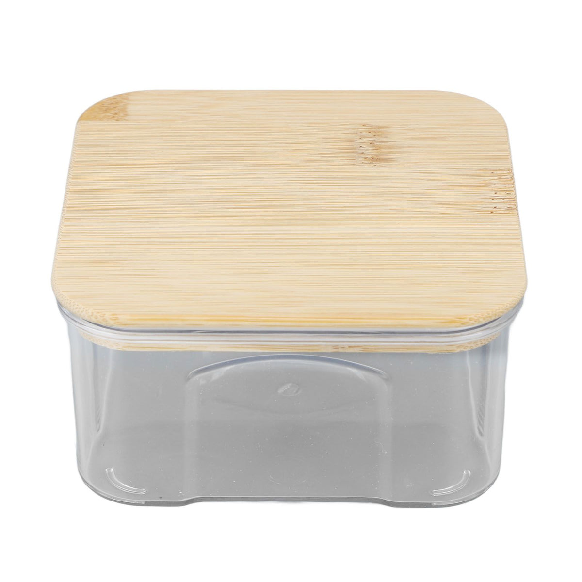 Airtight Food Storage Container Clear Food Storage Jar with Bamboo Lid for Noodles Flour Cereal Rice Tea Coffee Beans 450ml 10.7x5.7cm / 4.2x2.2in