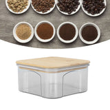 Airtight Food Storage Container Clear Food Storage Jar with Bamboo Lid for Noodles Flour Cereal Rice Tea Coffee Beans 450ml 10.7x5.7cm / 4.2x2.2in