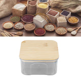 Airtight Food Storage Container Clear Food Storage Jar with Bamboo Lid for Noodles Flour Cereal Rice Tea Coffee Beans 450ml 10.7x5.7cm / 4.2x2.2in - Extra Image