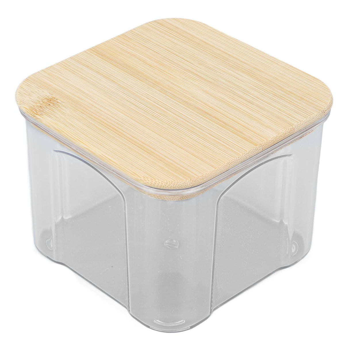 Airtight Food Storage Container Clear Food Storage Jar with Bamboo Lid for Noodles Flour Cereal Rice Tea Coffee Beans 650ml 10.7x8.2cm / 4.2x3.2in