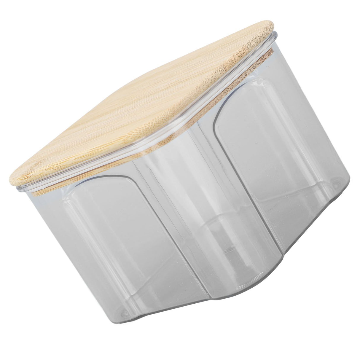 Airtight Food Storage Container Clear Food Storage Jar with Bamboo Lid for Noodles Flour Cereal Rice Tea Coffee Beans 650ml 10.7x8.2cm / 4.2x3.2in
