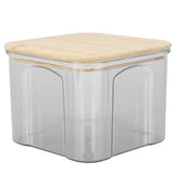 Airtight Food Storage Container Clear Food Storage Jar with Bamboo Lid for Noodles Flour Cereal Rice Tea Coffee Beans 650ml 10.7x8.2cm / 4.2x3.2in - Top-Down View