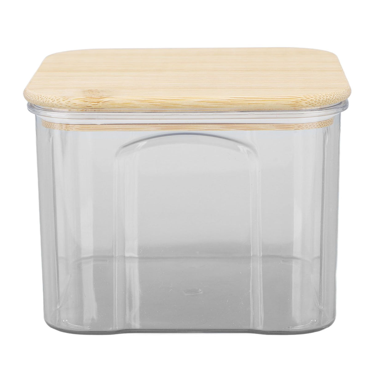Airtight Food Storage Container Clear Food Storage Jar with Bamboo Lid for Noodles Flour Cereal Rice Tea Coffee Beans 650ml 10.7x8.2cm / 4.2x3.2in