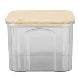 Airtight Food Storage Container Clear Food Storage Jar with Bamboo Lid for Noodles Flour Cereal Rice Tea Coffee Beans 650ml 10.7x8.2cm / 4.2x3.2in - Rear View