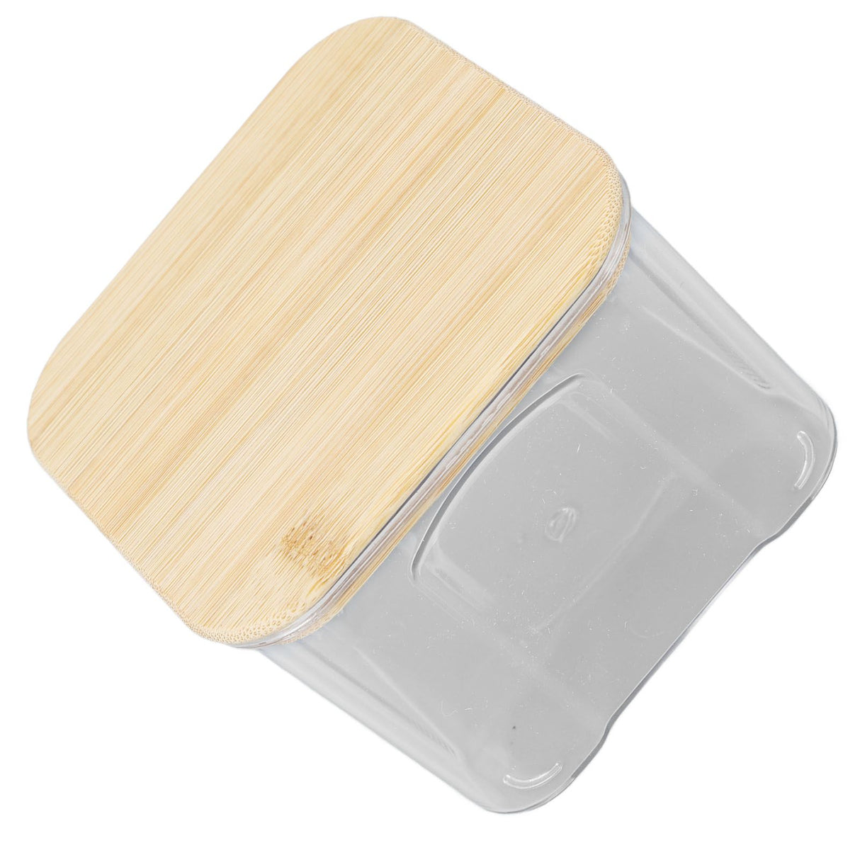 Airtight Food Storage Container Clear Food Storage Jar with Bamboo Lid for Noodles Flour Cereal Rice Tea Coffee Beans 650ml 10.7x8.2cm / 4.2x3.2in