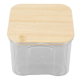 Airtight Food Storage Container Clear Food Storage Jar with Bamboo Lid for Noodles Flour Cereal Rice Tea Coffee Beans 650ml 10.7x8.2cm / 4.2x3.2in - Low Angle