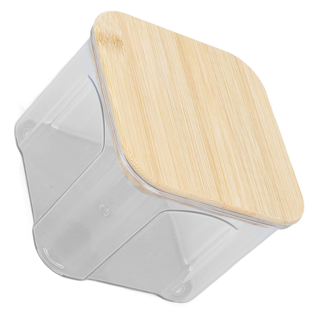 Airtight Food Storage Container Clear Food Storage Jar with Bamboo Lid for Noodles Flour Cereal Rice Tea Coffee Beans 650ml 10.7x8.2cm / 4.2x3.2in