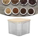 Airtight Food Storage Container Clear Food Storage Jar with Bamboo Lid for Noodles Flour Cereal Rice Tea Coffee Beans 650ml 10.7x8.2cm / 4.2x3.2in
