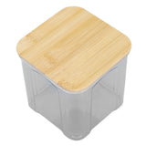 Airtight Food Storage Container Clear Food Storage Jar with Bamboo Lid for Noodles Flour Cereal Rice Tea Coffee Beans 900ml 10.7x11cm / 4.2x4.3in