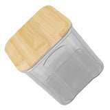 Airtight Food Storage Container Clear Food Storage Jar with Bamboo Lid for Noodles Flour Cereal Rice Tea Coffee Beans 900ml 10.7x11cm / 4.2x4.3in