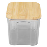 Airtight Food Storage Container Clear Food Storage Jar with Bamboo Lid for Noodles Flour Cereal Rice Tea Coffee Beans 900ml 10.7x11cm / 4.2x4.3in