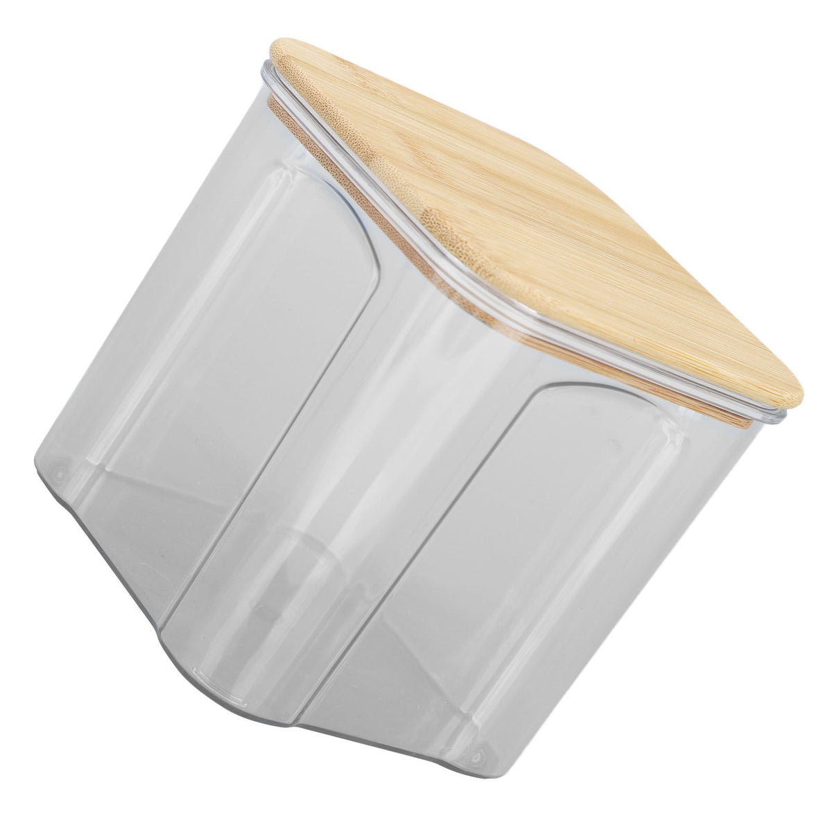 Airtight Food Storage Container Clear Food Storage Jar with Bamboo Lid for Noodles Flour Cereal Rice Tea Coffee Beans 900ml 10.7x11cm / 4.2x4.3in