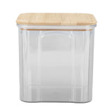 Airtight Food Storage Container Clear Food Storage Jar with Bamboo Lid for Noodles Flour Cereal Rice Tea Coffee Beans 900ml 10.7x11cm / 4.2x4.3in