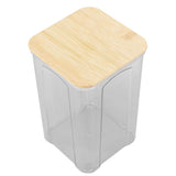 Airtight Food Storage Container Clear Food Storage Jar with Bamboo Lid for Noodles Flour Cereal Rice Tea Coffee Beans 1400ml 10.7x17cm / 4.2x6.7in - Front View