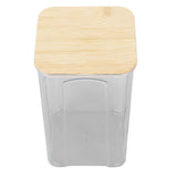 Airtight Food Storage Container Clear Food Storage Jar with Bamboo Lid for Noodles Flour Cereal Rice Tea Coffee Beans 1400ml 10.7x17cm / 4.2x6.7in - Side View