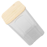 Airtight Food Storage Container Clear Food Storage Jar with Bamboo Lid for Noodles Flour Cereal Rice Tea Coffee Beans 1400ml 10.7x17cm / 4.2x6.7in - Top-Down View