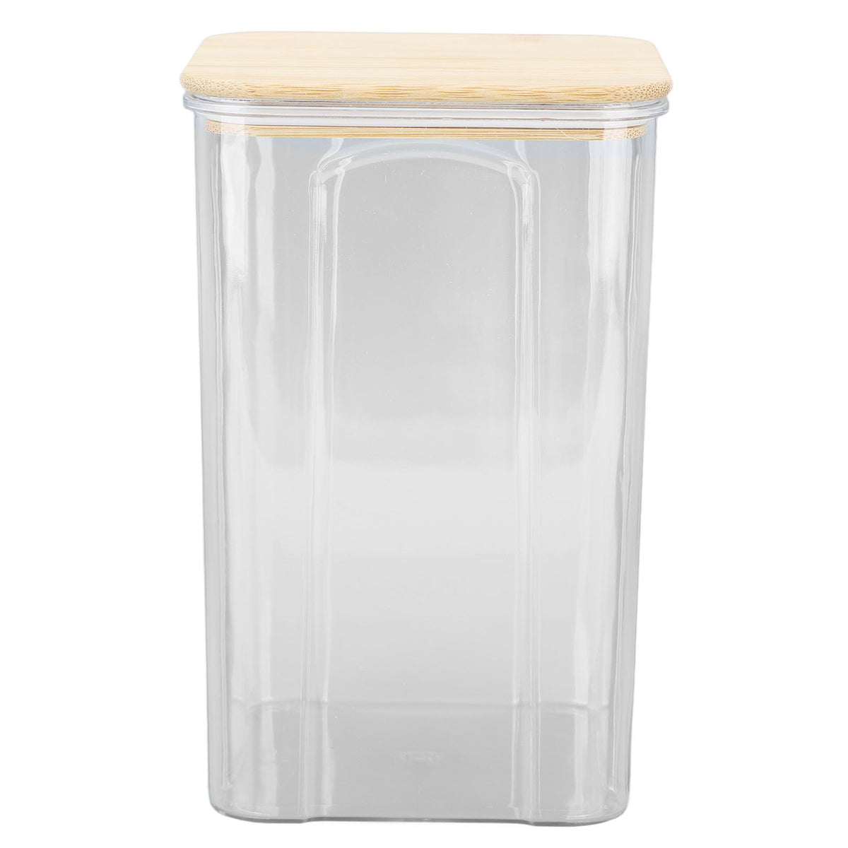 Airtight Food Storage Container Clear Food Storage Jar with Bamboo Lid for Noodles Flour Cereal Rice Tea Coffee Beans 1400ml 10.7x17cm / 4.2x6.7in