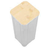 Airtight Food Storage Container Clear Food Storage Jar with Bamboo Lid for Noodles Flour Cereal Rice Tea Coffee Beans 2000ml 10.7x25.5cm / 4.2x10.0in