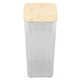 Airtight Food Storage Container Clear Food Storage Jar with Bamboo Lid for Noodles Flour Cereal Rice Tea Coffee Beans 2000ml 10.7x25.5cm / 4.2x10.0in