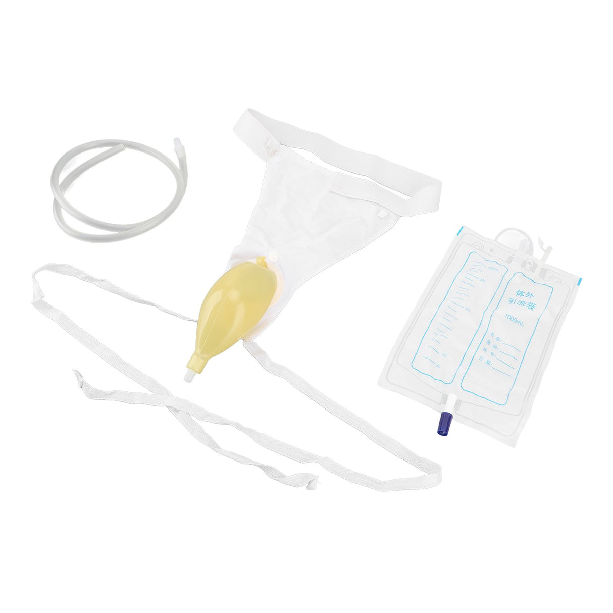 Urine Collector Bag 1000ml Reusable Skin Friendly Silicone Urine Drainage Bag for Elderly
