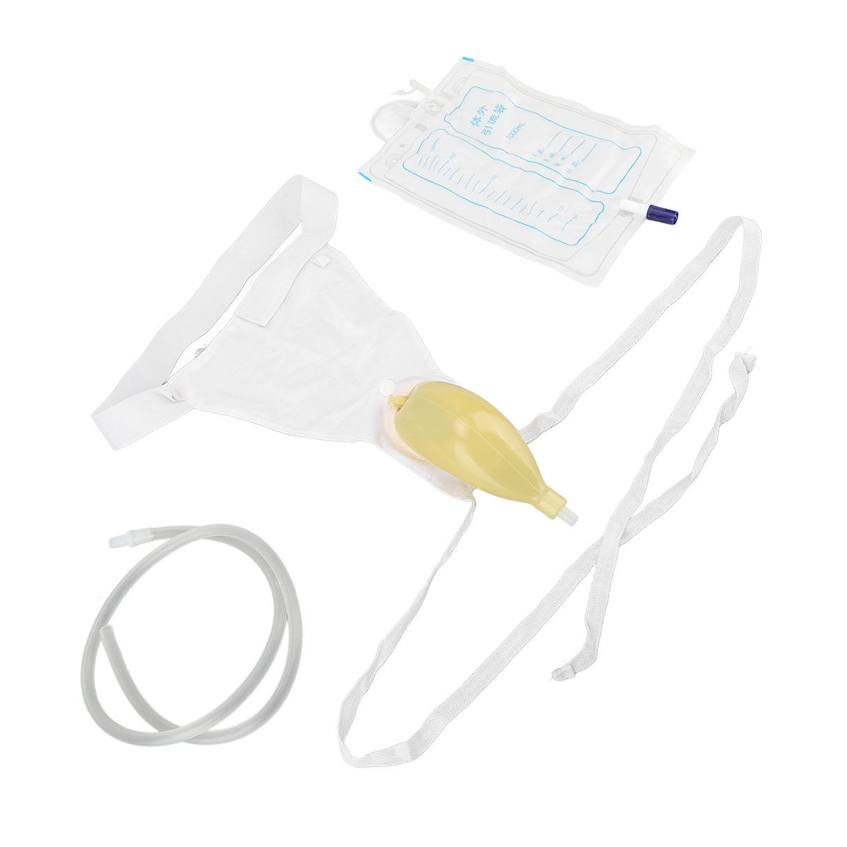 Urine Collector Bag 1000ml Reusable Skin Friendly Silicone Urine Drainage Bag for Elderly