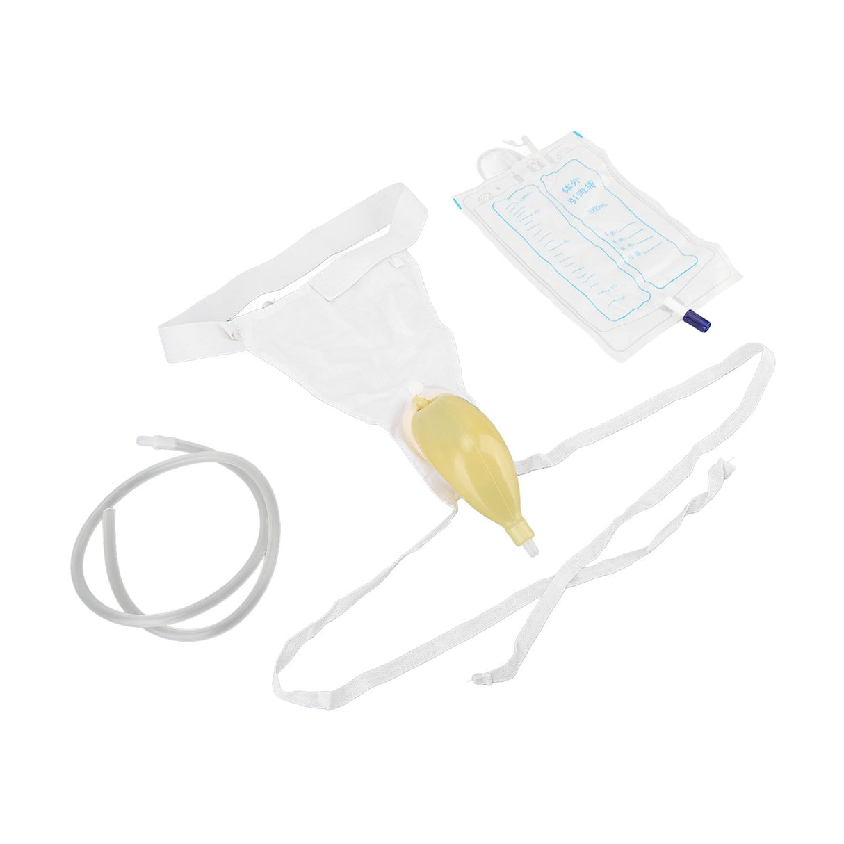Urine Collector Bag 1000ml Reusable Skin Friendly Silicone Urine Drainage Bag for Elderly