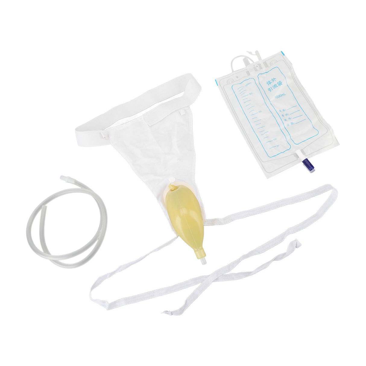 Urine Collector Bag 1000ml Reusable Skin Friendly Silicone Urine Drainage Bag for Elderly