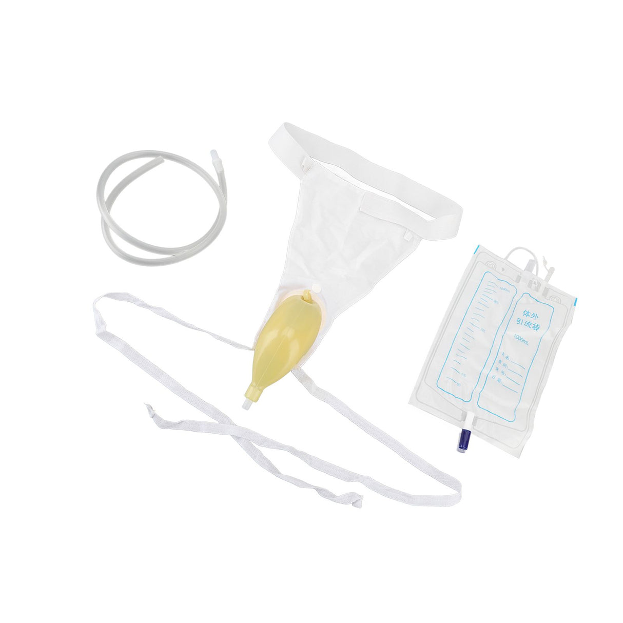 Urine Collector Bag 1000ml Reusable Skin Friendly Silicone Urine Drainage Bag for Elderly