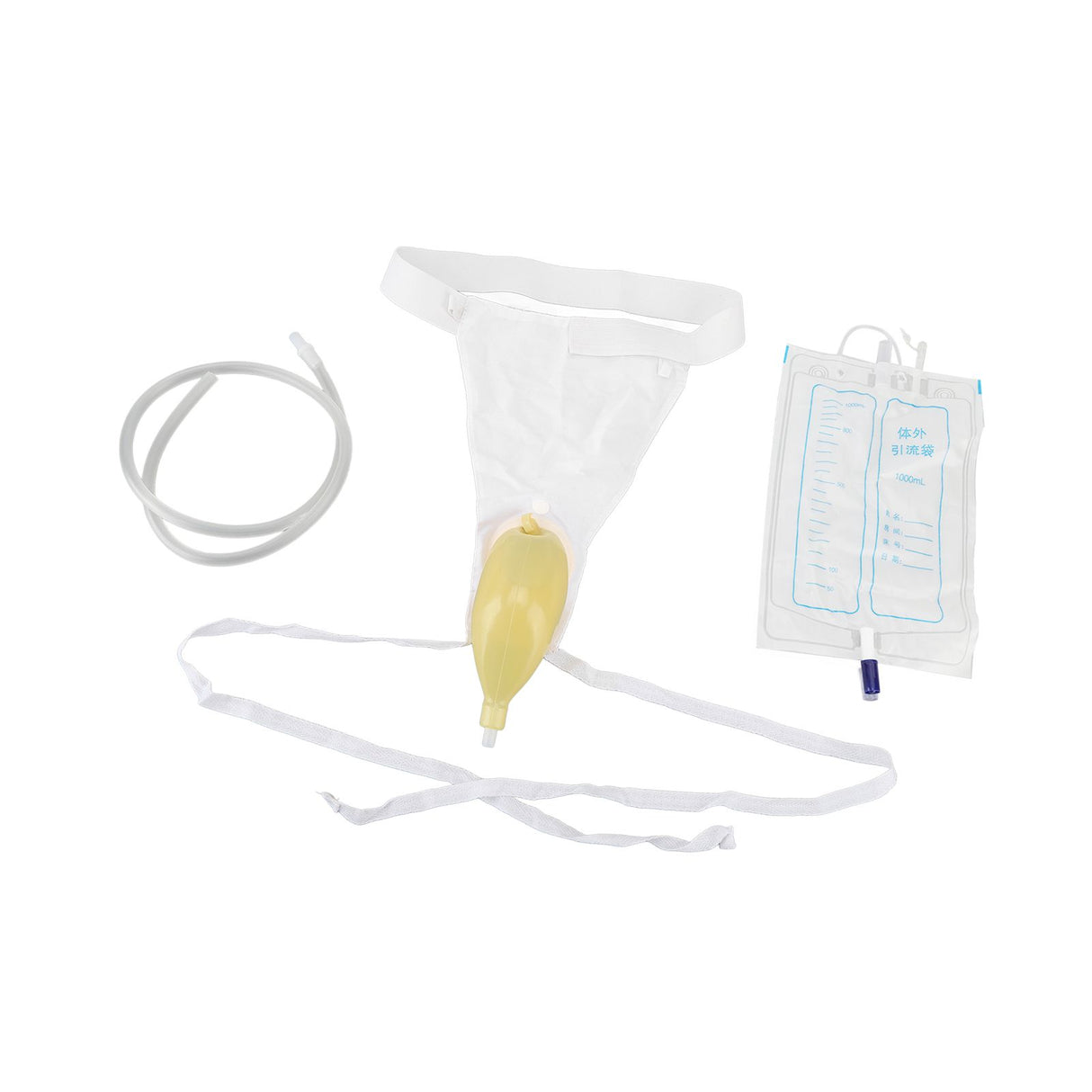 Urine Collector Bag 1000ml Reusable Skin Friendly Silicone Urine Drainage Bag for Elderly