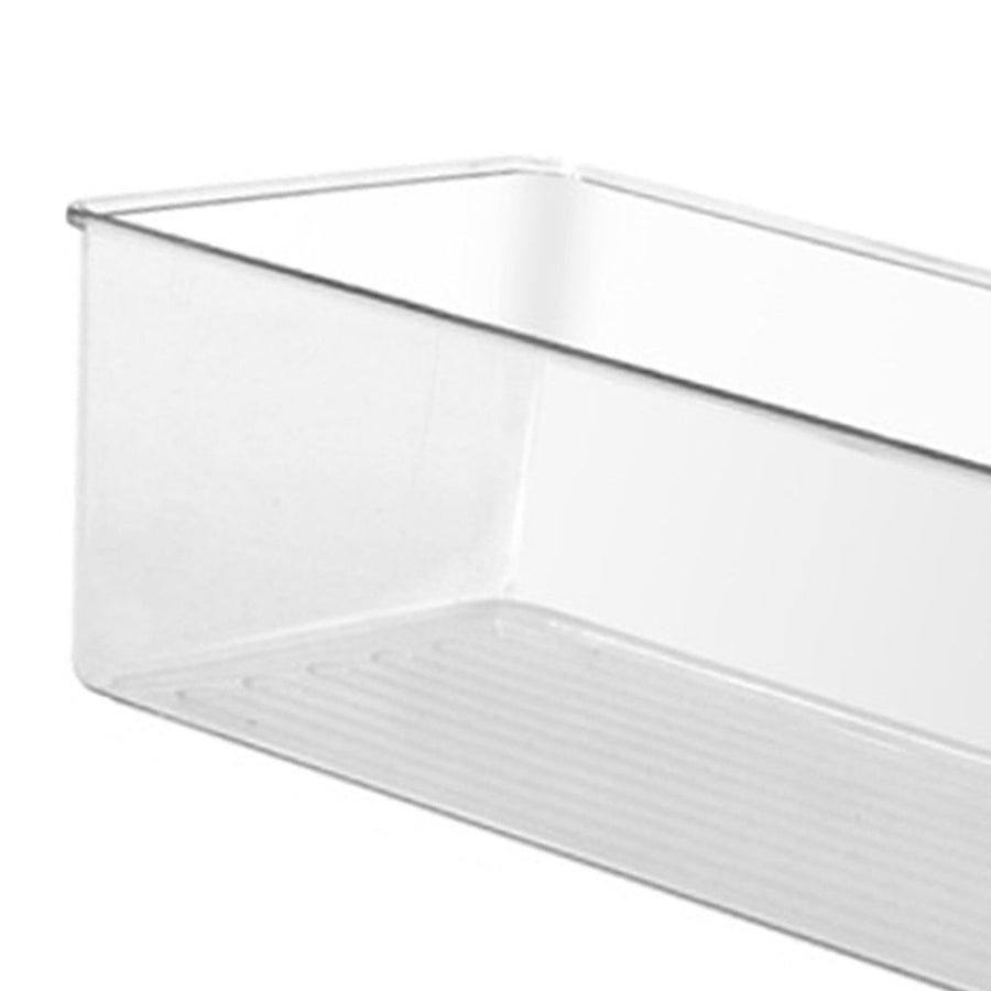 Clear Plastic Storage Bin Refrigerator Organizer Bin Household Double Ear Transparent Storage Box PET Desktop Basket