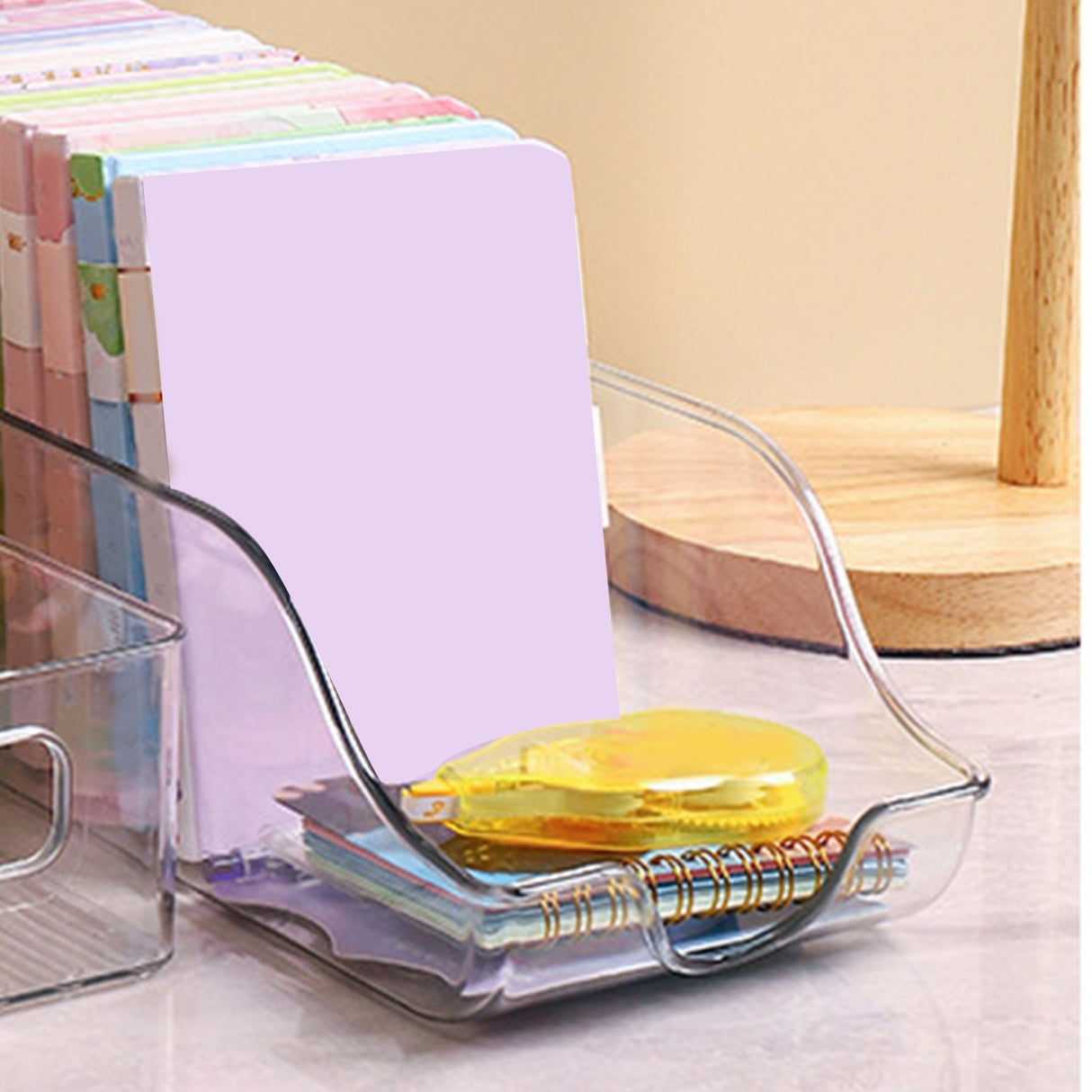 Clear Plastic Storage Bin Refrigerator Organizer Bin Household Double Ear Transparent Storage Box PET Desktop Basket