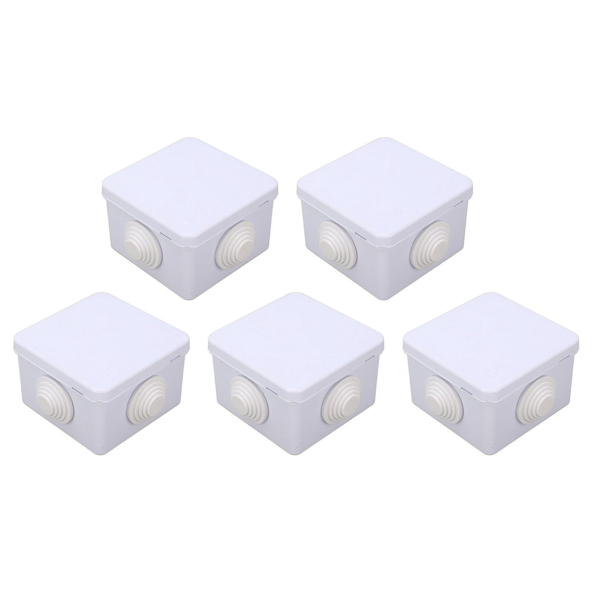 5Pcs Plastic Waterproof Cable Box with Rubber Plug IP55 Waterproof Plug Junction Wire Box