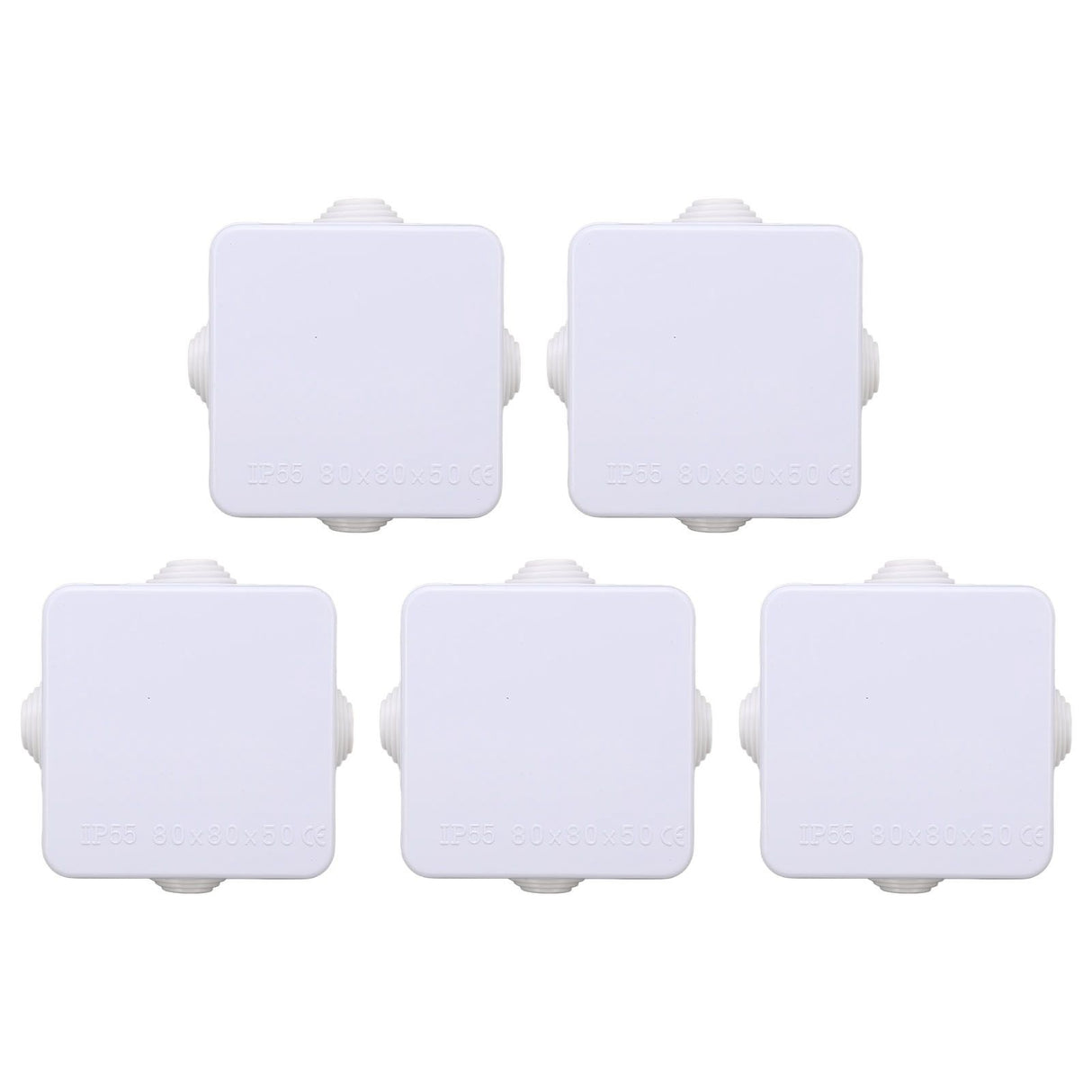 5Pcs Plastic Waterproof Cable Box with Rubber Plug IP55 Waterproof Plug Junction Wire Box