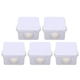 5Pcs Plastic Waterproof Cable Box with Rubber Plug IP55 Waterproof Plug Junction Wire Box - Top-Down View
