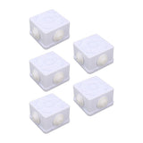 5Pcs Plastic Waterproof Cable Box with Rubber Plug IP55 Waterproof Plug Junction Wire Box - Rear View