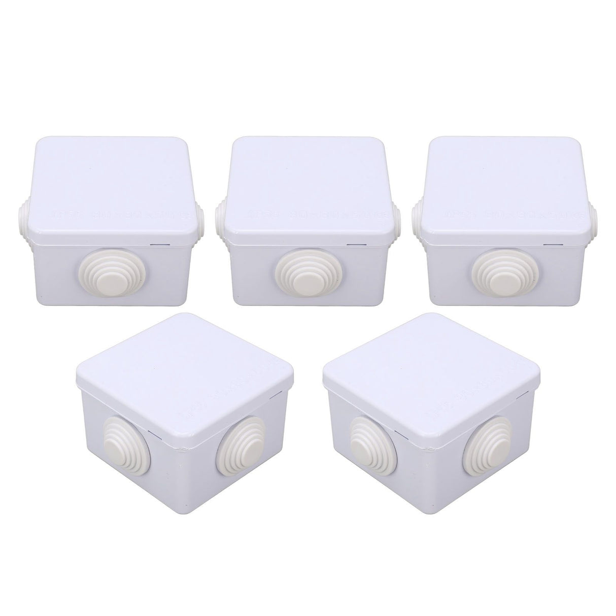 5Pcs Plastic Waterproof Cable Box with Rubber Plug IP55 Waterproof Plug Junction Wire Box