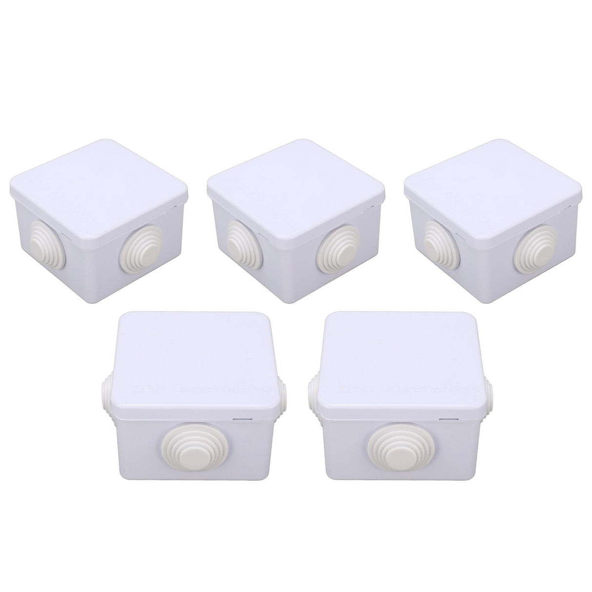 5Pcs Plastic Waterproof Cable Box with Rubber Plug IP55 Waterproof Plug Junction Wire Box