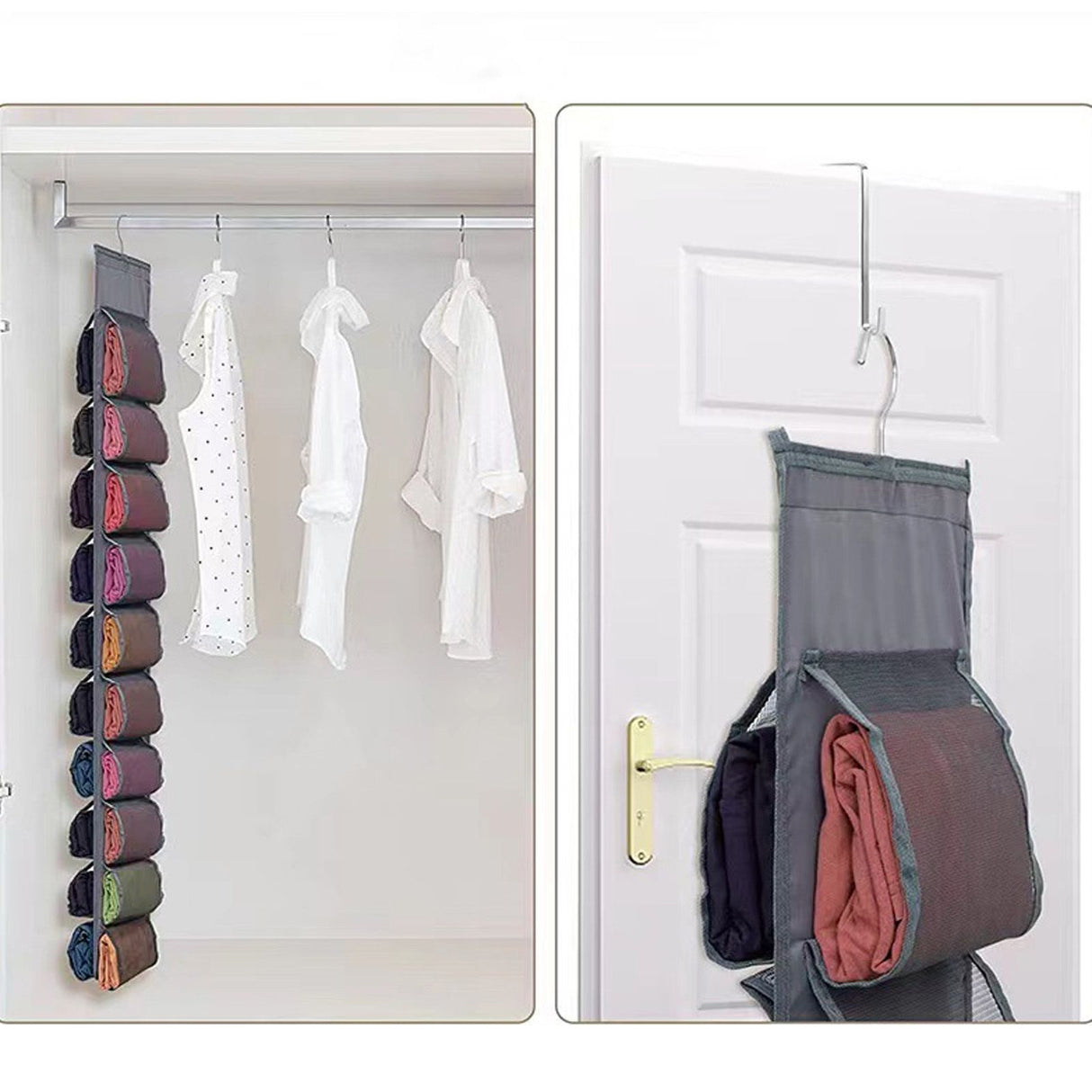 Hanging Clothes Bag Thickened Nylon Multi Layer Easy Access Washable Hanging Mesh Closet for Socks Pants Dress