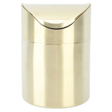 Desktop Trash Can 304 Stainless Steel Fingerprint Proof Compact Space Saving Mini Countertop Trash Can for Office Gold