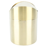 Desktop Trash Can 304 Stainless Steel Fingerprint Proof Compact Space Saving Mini Countertop Trash Can for Office Gold - Top-Down View