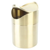 Desktop Trash Can 304 Stainless Steel Fingerprint Proof Compact Space Saving Mini Countertop Trash Can for Office Gold