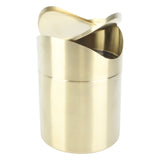 Desktop Trash Can 304 Stainless Steel Fingerprint Proof Compact Space Saving Mini Countertop Trash Can for Office Gold