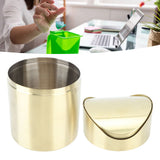 Desktop Trash Can 304 Stainless Steel Fingerprint Proof Compact Space Saving Mini Countertop Trash Can for Office Gold - Extra Image