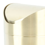 Desktop Trash Can 304 Stainless Steel Fingerprint Proof Compact Space Saving Mini Countertop Trash Can for Office Gold - Extra Image